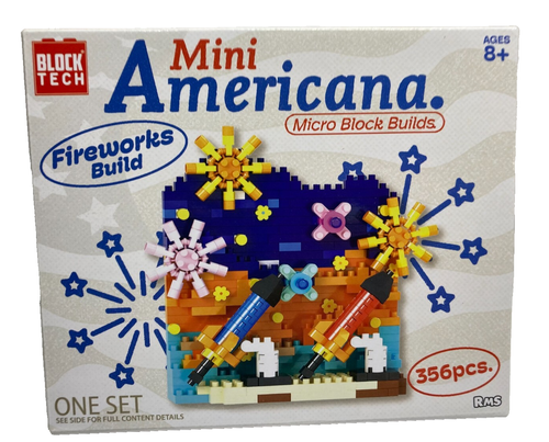 Block Tech Mini Americana Block Build Sets Liberty and Fireworks 665 Pieces - Picture 2 of 7