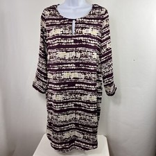 Mossimo Shift Dress Women's XS Long Sleeve Keyhole Neck Lightweight Above Knee