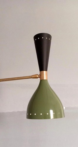 1950's Mid-century Pack 1 Sputnik Green Wall Sconce Fixture Kitchen Light - Picture 5 of 8