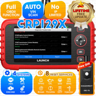LAUNCH CRP129X 129E Scanner Car Diagnostic Tool ABS SRS EPB SAS TPMS Code Reader