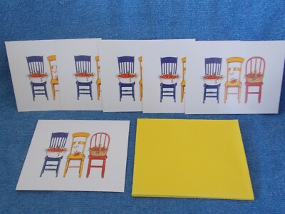 New Lot Of 6 Studio 18 Blank Note Cards & Envelopes Tomatoes Chairs  Design