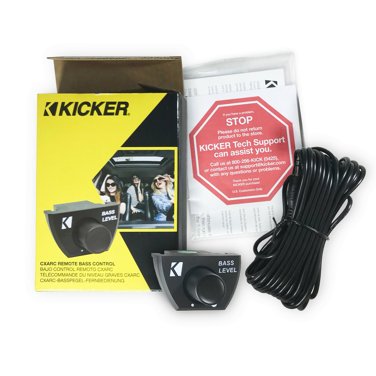 Kicker 46CXA4001 Class D Amp Mono 400W RMS Max Subwoofer Amplifier + Bass Knob