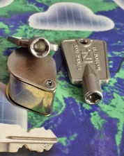 Refrigerator Freezer, National Lock + Sign / Cross Shaped, Vintage Key. USA NOS.