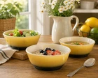 Anchor Hocking Fire King Gold Yellow Cereal Bowls Set Of 3