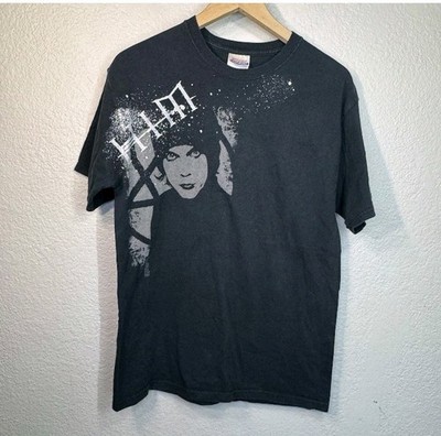HIM Band Tee Black Graphic 2005 Heartagram Vintage Y2K Hanes Goth Rock Men M