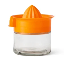  10 Ounce Citrus Juicer Easy Screw Top Glass and Plastic Dishwasher Safe Orange