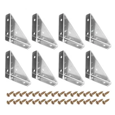 20Pack 66x66mm Angle Corner Brackets Steel Braces Joining Support w Screws Khaki