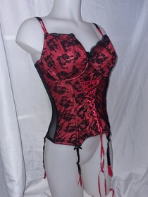 💝 BNWOT Gorgeous Black ANN SUMMERS Underwired boned corset basque top size 32E