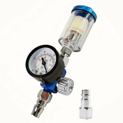 1/4''Druckluft Filter Druckminderer Manometer Luftregler für Lackierpistole JP+EU