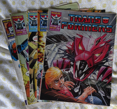 TRANSFORMERS FIVE MARVEL COMICS UK ISSUES 1987/88