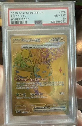 PSA 10 PIKACHU EX 179/131 HYPER RARE PRISMATIC EVOLUTIONS POKEMON 😍