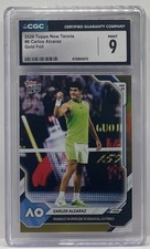 2026 Topps Now Tennis Carlos Alcaraz #8 Youngest To All Finals Gold Foil /50 CGC