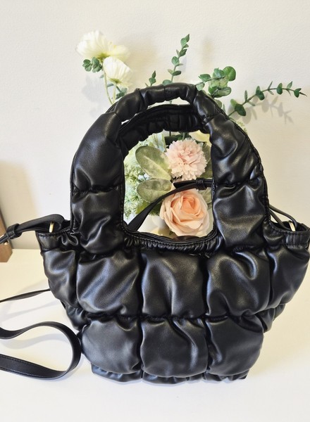  Mimco Isadora Black Mini Quilted Puffer Tote Shoulder Bag Like New RRP $229  🩷