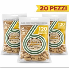 POP Filters Slim 6mm Eco Biodegradabili 20 Bustine da 120 Filtri Unbleached