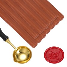 12 Pcs Wax Seal Sticks, Glue Gun Sealing Wax Sticks with Spoon, Golden Copper