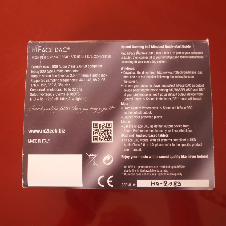 M2Tech HiFace usb DAC 384Khz/32 Bit - Immagine 3 di 4