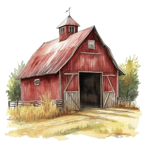 Farm Barn Building Self Adhesive Vinyl Sticker
