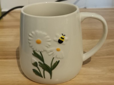 Muskatnuss Zuhause handbemalt Gänseblümchen & Biene Tee Steinzeug Kaffeebecher