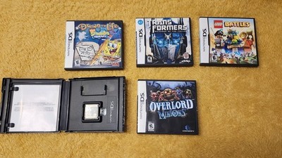 Lot of 5 DS Games, Lego Battles, Transformes Autobots, Spongbob,Overlord minions