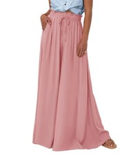 Women Casual High Waist Wide Leg Pants 2025 Summer Fall Long Palazzo Pants Po...
