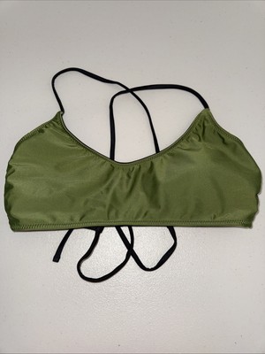 No Boundaries Junior Girls Reversible Green/ Black E-Dye Swim Top Large