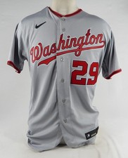 2023 Washington Nationals Yadiel Hernandez #29 Game Issued Grey Jersey 44 125