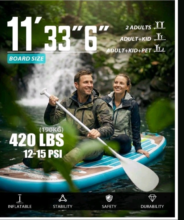 Tuxedo Sailor Inflatable Stand Up Paddle Board SUPTS18A Complete Kit - Brand New