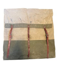Vintage 50s MONARCH BRAND NO. 3 Duluth CANOE BAG Tan canvas leather Backpack