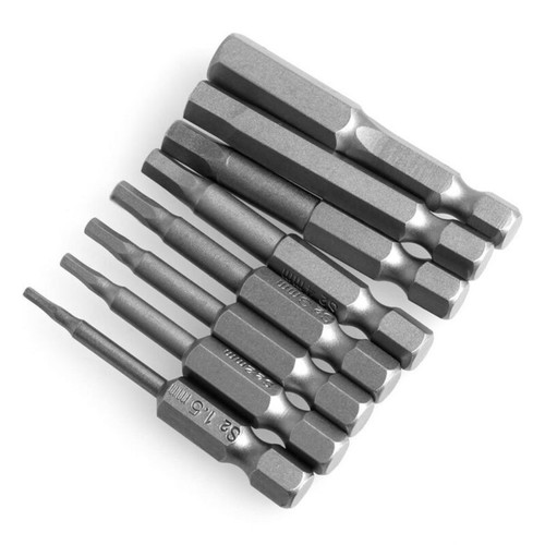 Hex Key Bits Attachment 8pcs Set Quick Connect Power Drill Metric Silver - Picture 21 of 23