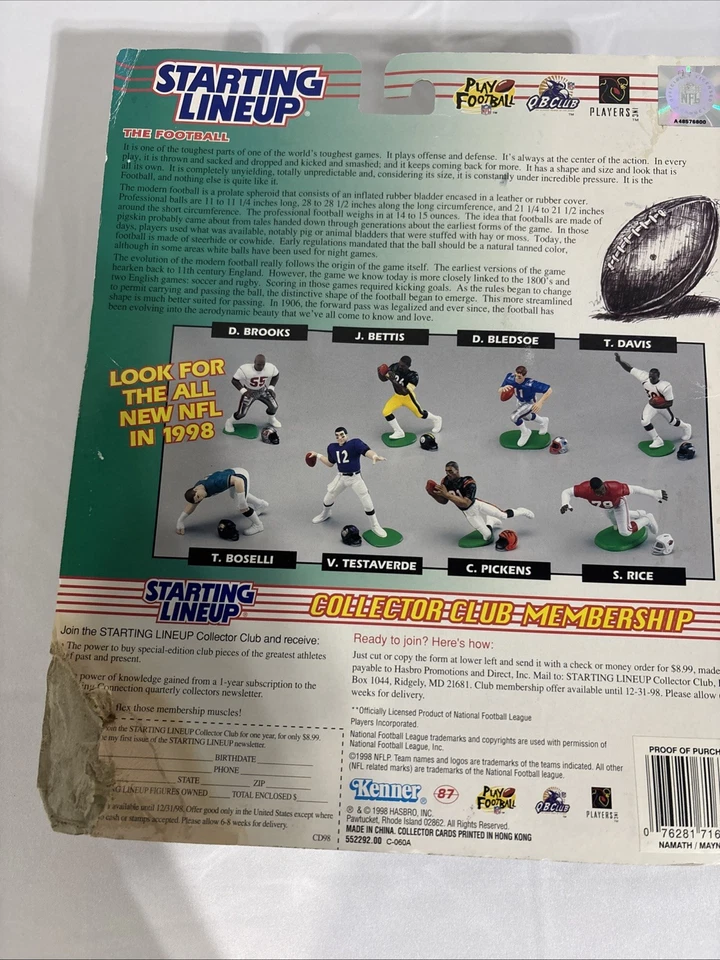 Alineación inicial 1998 New York Jets Joe Namath y Don Maynard Salón de la fama SLU Foto 2 de 3