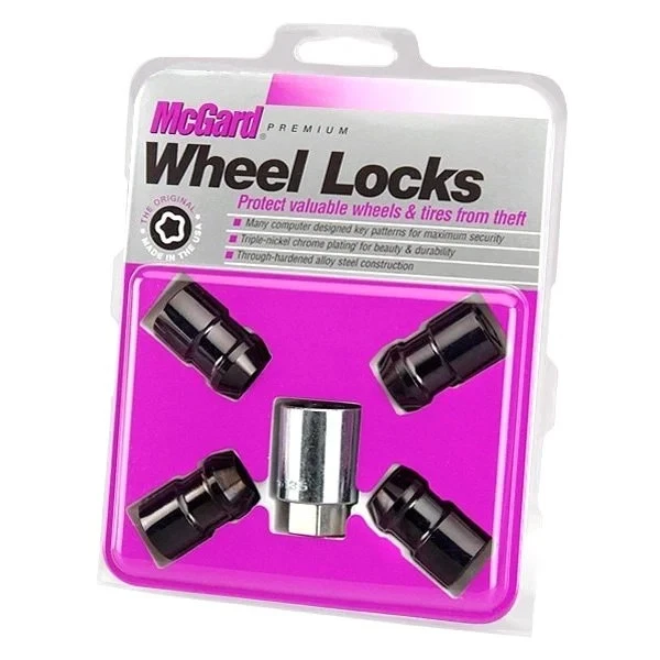 For Dodge Ram 1500 1994-2001 McGard 24038 Chrome Black Cone Seat Wheel Lock Set - Imagem 2 de 2