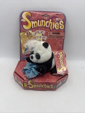 VINTAGE 1990s Smunchies Panda Plush Scrunchie Hair Tie Toy New In Box Rare Retro