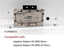 Granzon GPU Water Block Use For Sapphire Radeon RX 6800 Nitro+ A-SP6800-X