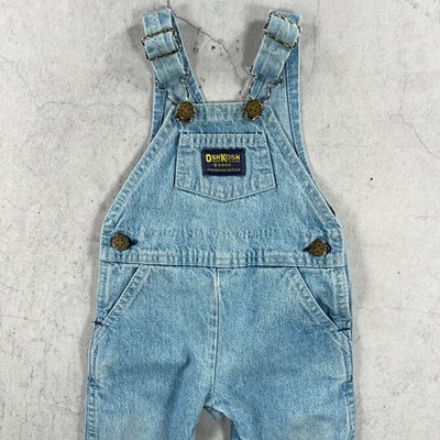 Vintage 80er OshKosh B'gosh Latzhose Baby 6-9 Monate blau Denim USA Latzhose
