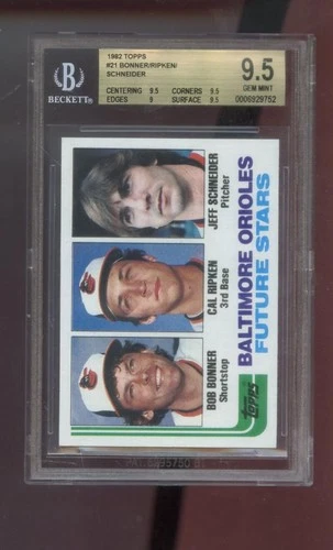 1982 Topps #21 Orioles Future Stars Cal Ripken Jr. ROOKIE RC BGS 9.5 Graded Card