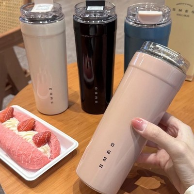 SMEG 550ml Insulated Cup   Pink Stainless Steel Tumbler for Hot & Cold Drinks