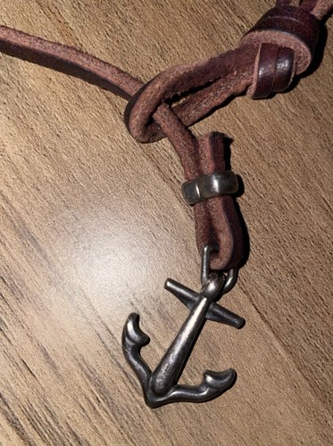 james Avery Retired anchor pendant Sterling Silver With Leather Strap