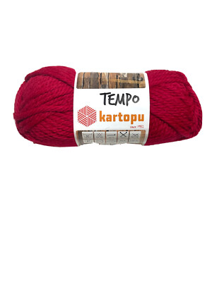 KARTOPU TEMPO Yarn - 1 Pk. SUPERWASH WOOL/ Acrylic  RED  K132