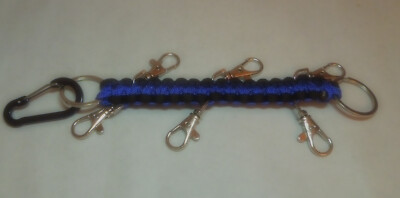 Backpack Carabiner W/six clips for CHARMS on Backpacks NWOT Blue and Black GREAT