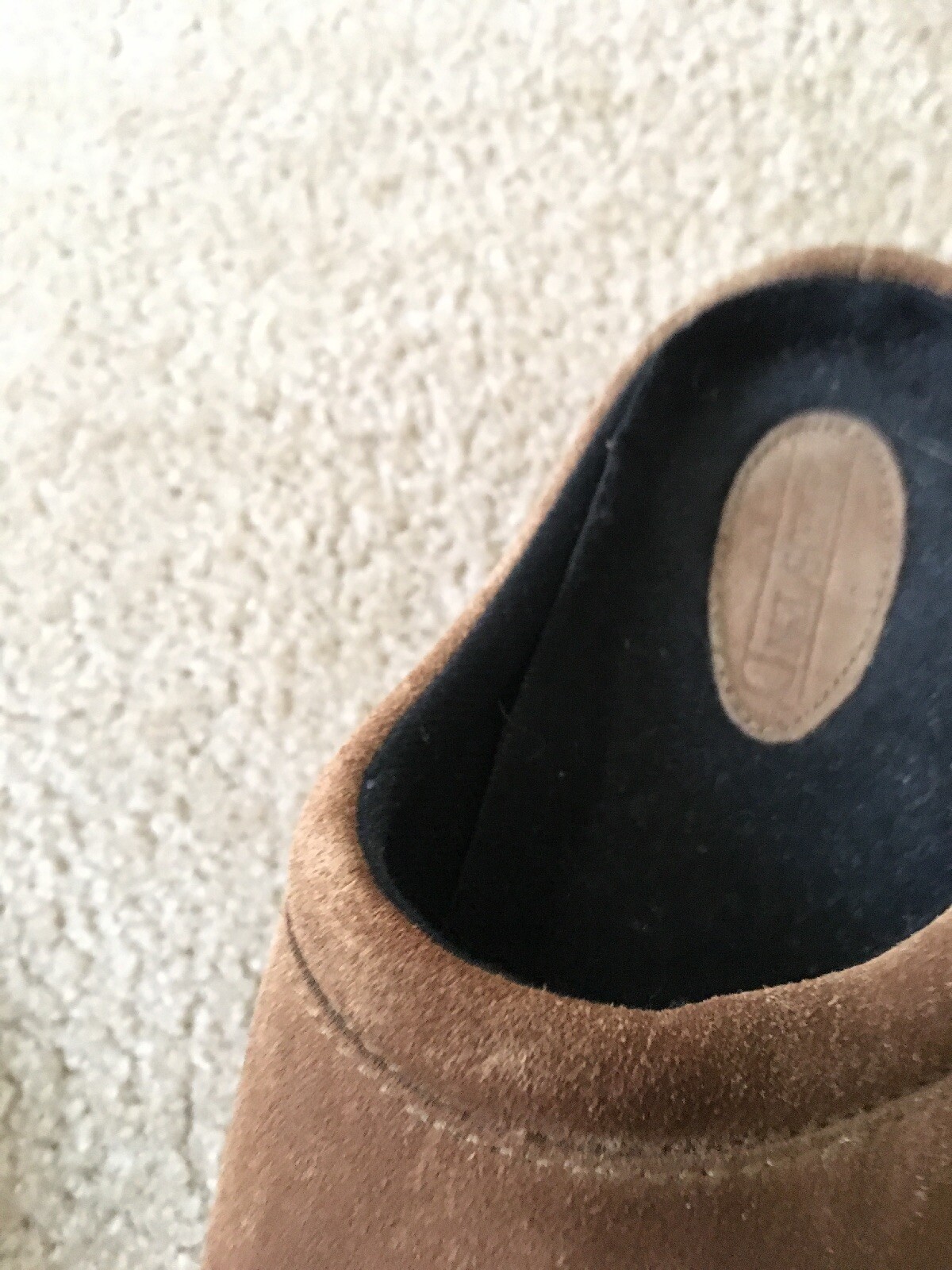 Lands End Slip On Shoes Brown Leather Suede Clogs Mules Women’s Size 8