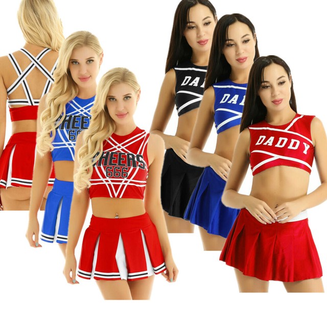 Women's Cheerleader Costume Sets High School Musical Outfit Fancy Dress
