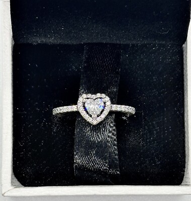 Pandora Elevated Heart Ring S 925 ALE Sterling Silver NEW