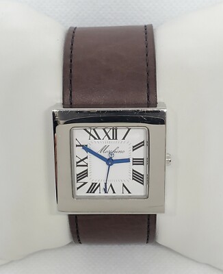 Ladies Moschino Time 4 Peace Square Brown Leather Band Analog Watch D8