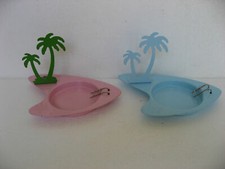 POSACENERE METALLO VERNICIATO A PISCINA CON PALME ANNI '80