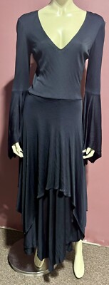 VTG Vintage Giorgio Beverly Hills Medieval Black  Dress Drape Iconic Xs/Sm