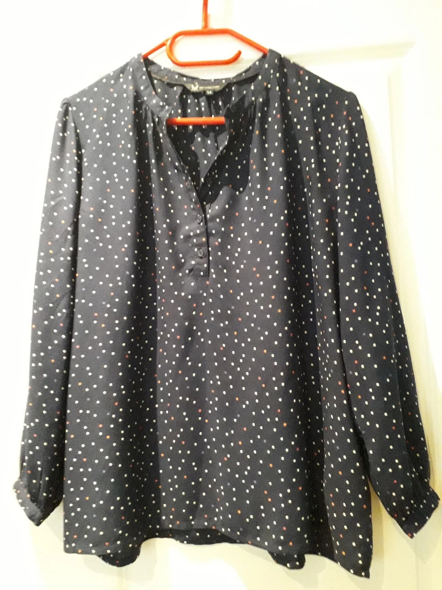 Navy polka dot blouse uk sale