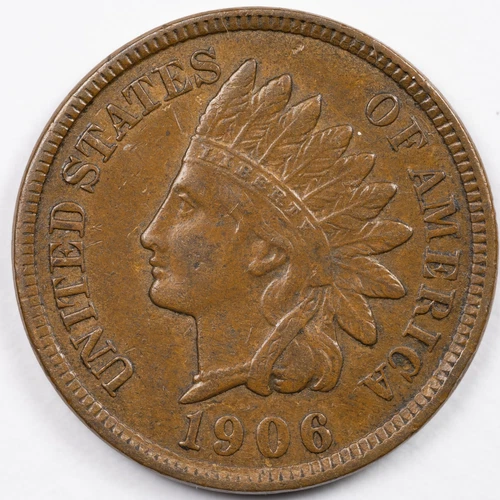 1906 Almost Uncirculated (AU) Indian Head Penny Cent #2