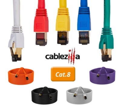 CAT8 SFTP Ethernet Patch Cord 40Gbps Super Speed Cable LAN Wire 0.5FT-75 FT LOT
