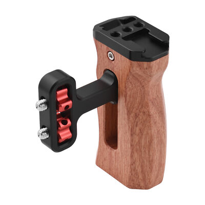 Camera Cage Left Right Side Handle Wooden Hand Grip with Cold Shoe Mount Z2E2