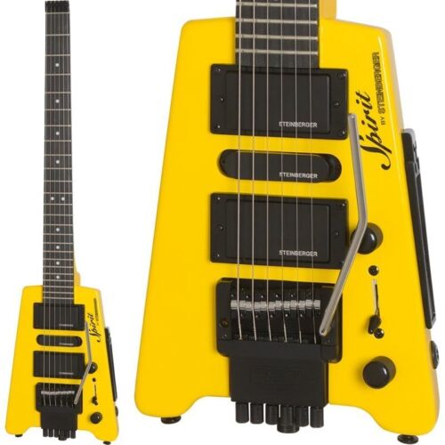 STEINBERGER Spirit GT-PRO Deluxe Hot Rod Yellow Headless Electric Guitar H-S-H - Picture 1 of 12